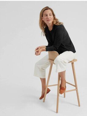 Everlane the 100% Silk Long Sleeve Blouse XS Black